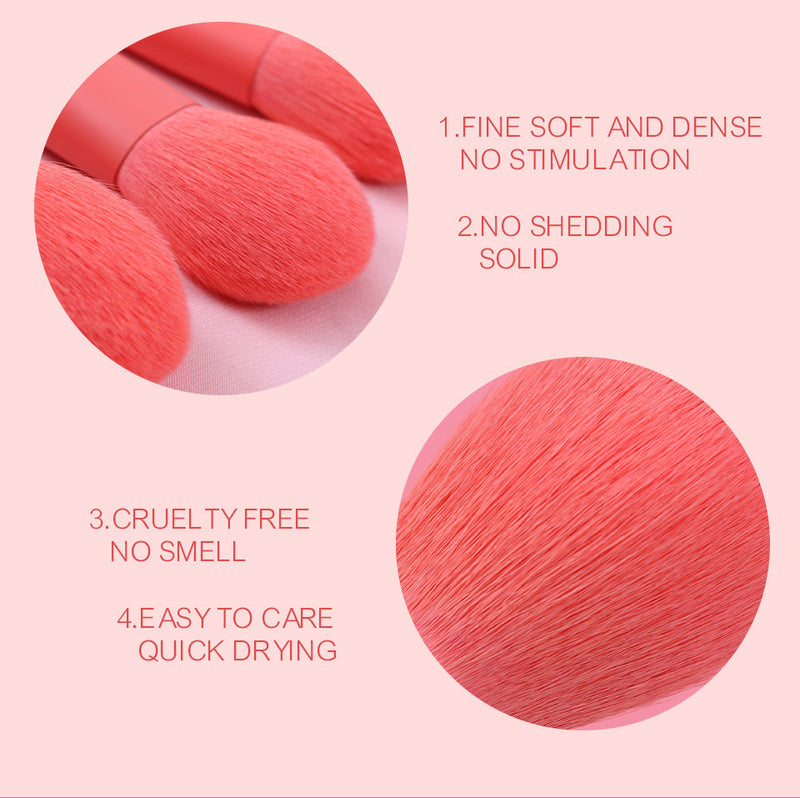 Coral set 15 piece professional makeup brush set